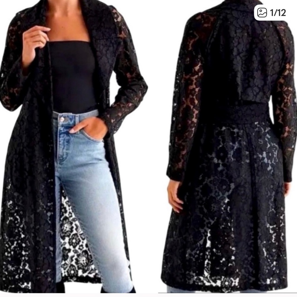 Black Lace Longline Cardigan